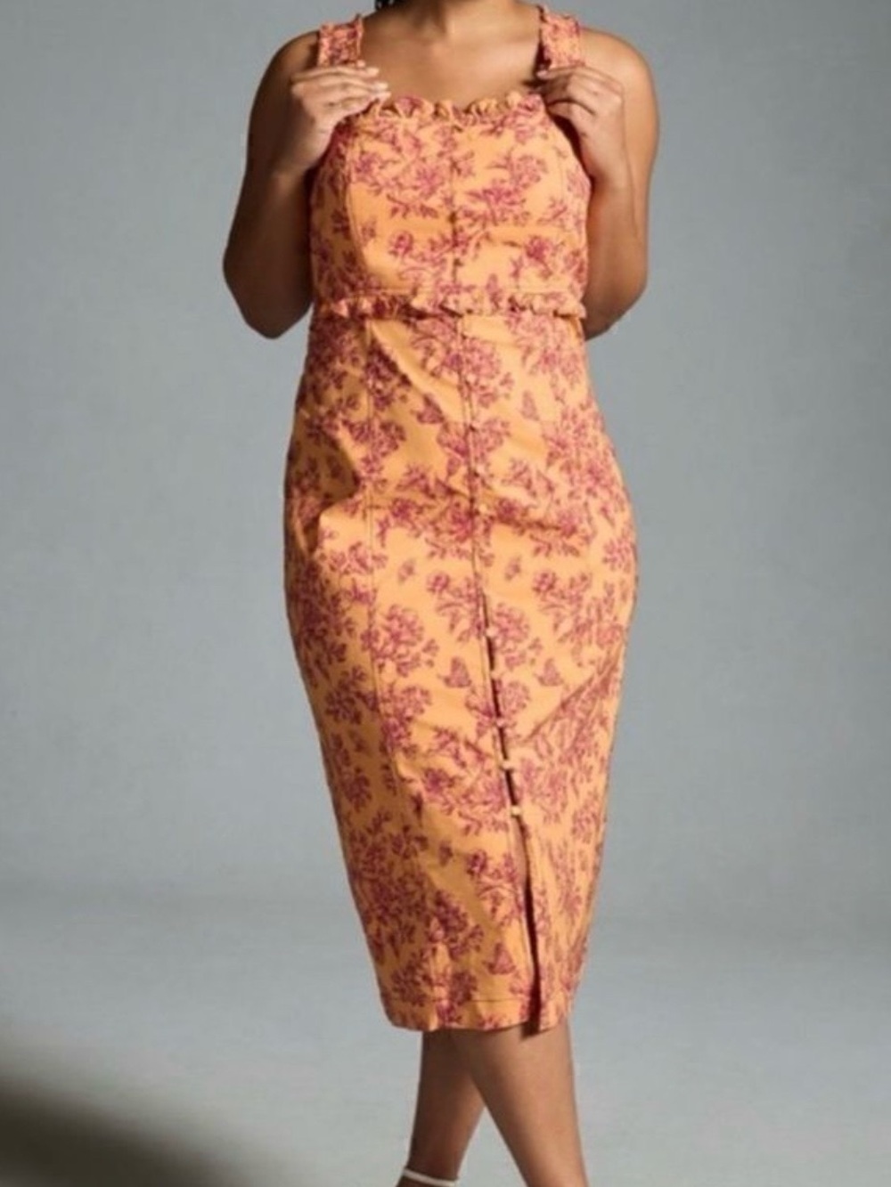 The Linden Slim Square-Neck Dress by Anthropologie 2X